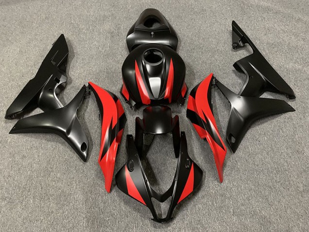 2007-2008 Matte Black and Red Honda CBR600RR Motorcycle Fairing