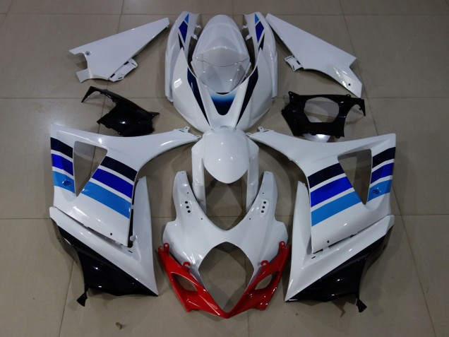 2007-2008 OEM Style Blue and White Suzuki GSXR 1000 Motorcycle Fairing 2007-2008 OEM Style Blue and White Suzuki GSXR 1000 Motorcycle Fairing