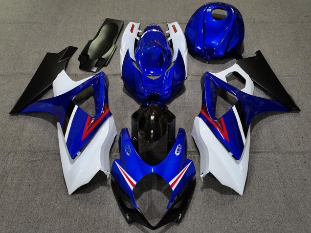 2007-2008 OEM Style Gloss Blue and White Suzuki GSXR 1000 Motorcycle Fairing 2007-2008 OEM Style Gloss Blue and White Suzuki GSXR 1000 Motorcycle Fairing