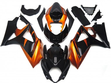 2007-2008 Orange and Gloss Black Style Suzuki GSXR 1000 Motorcycle Fairing