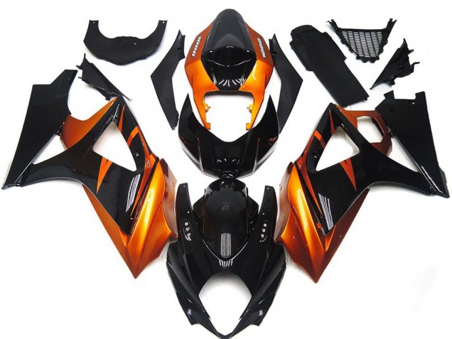 2007-2008 Orange and Gloss Black Style Suzuki GSXR 1000 Motorcycle Fairing 2007-2008 Orange and Gloss Black Style Suzuki GSXR 1000 Motorcycle Fairing