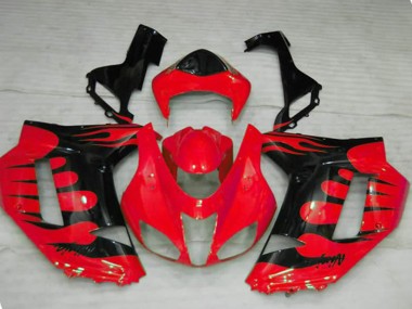 2007-2008 Red Flame Kawasaki ZX6R Motorcycle Fairing