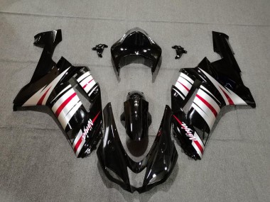 2007-2008 Red Silver and Black Kawasaki ZX6R Motorcycle Fairing
