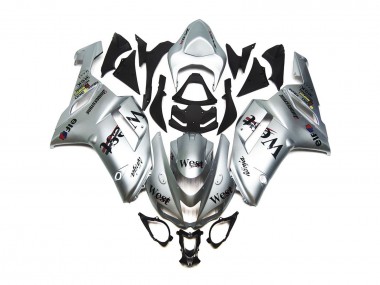 2007-2008 Silver West Gloss Kawasaki ZX6R Motorcycle Fairing