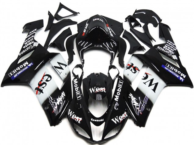 2007-2008 West Gloss Slick Kawasaki ZX6R Motorcycle Fairing