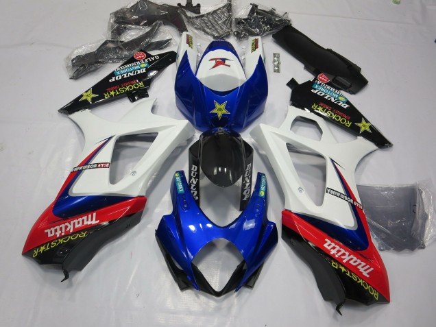 2007-2008 White Rockstar Suzuki GSXR 1000 Motorcycle Fairing 2007-2008 White Rockstar Suzuki GSXR 1000 Motorcycle Fairing