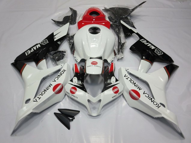 2007-2008 White and Red KM Honda CBR600RR Motorcycle Fairing 2007-2008 White and Red KM Honda CBR600RR Motorcycle Fairing
