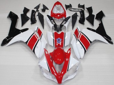 2007-2008 White and Red OEM Style Gloss Yamaha R1 Motorcycle Fairing