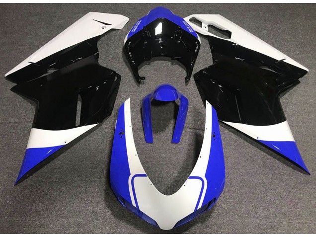 2007-2014 Gloss Blue White and Black Ducati Ducati 848 1098 1198 Motorcycle Fairing 2007-2014 Gloss Blue White and Black Ducati Ducati 848 1098 1198 Motorcycle Fairing