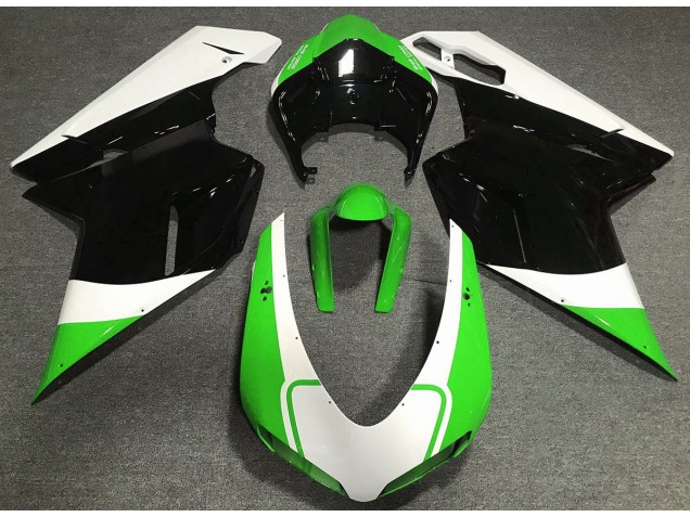 2007-2014 Gloss Green White and Black Ducati Ducati 848 1098 1198 Motorcycle Fairing 2007-2014 Gloss Green White and Black Ducati Ducati 848 1098 1198 Motorcycle Fairing