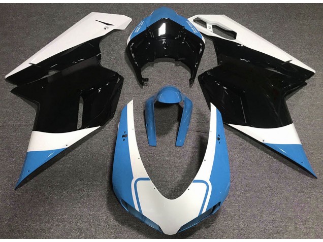 2007-2014 Gloss Light Blue White and Black Ducati Ducati 848 1098 1198 Motorcycle Fairing 2007-2014 Gloss Light Blue White and Black Ducati Ducati 848 1098 1198 Motorcycle Fairing