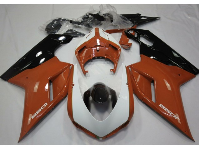2007-2014 Gloss Orange & White Ducati Ducati 848 1098 1198 Motorcycle Fairing 2007-2014 Gloss Orange & White Ducati Ducati 848 1098 1198 Motorcycle Fairing