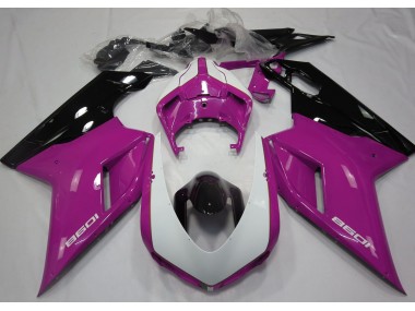 2007-2014 Gloss Pink & White Ducati Ducati 848 1098 1198 Motorcycle Fairing
