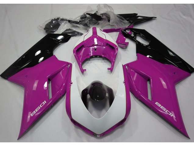2007-2014 Gloss Pink & White Ducati Ducati 848 1098 1198 Motorcycle Fairing 2007-2014 Gloss Pink & White Ducati Ducati 848 1098 1198 Motorcycle Fairing