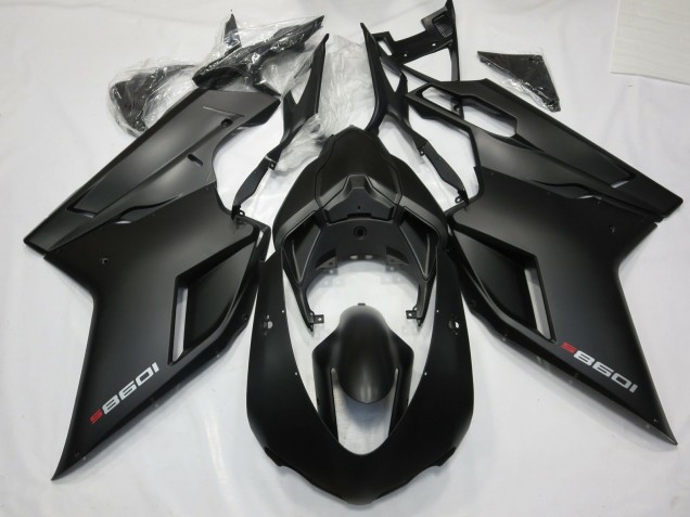 2007-2014 Matte Black with Red Ducati Ducati 848 1098 1198 Motorcycle Fairing 2007-2014 Matte Black with Red Ducati Ducati 848 1098 1198 Motorcycle Fairing
