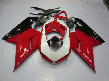 2007-2014 Red and White Ducati Ducati 848 1098 1198 Motorcycle Fairing