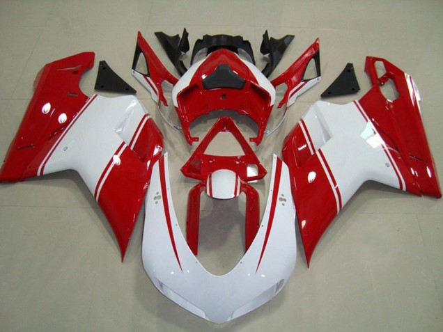 2007-2014 Red and White Pin Ducati Ducati 848 1098 1198 Motorcycle Fairing 2007-2014 Red and White Pin Ducati Ducati 848 1098 1198 Motorcycle Fairing