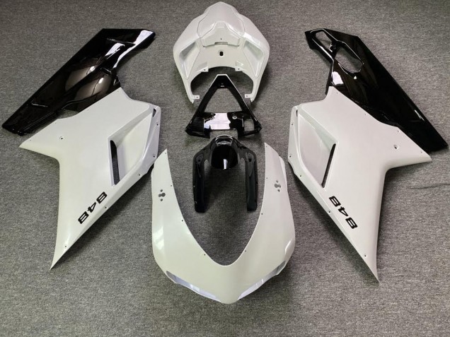 2007-2014 White Pearl and Black Ducati Ducati 848 1098 1198 Motorcycle Fairing 2007-2014 White Pearl and Black Ducati Ducati 848 1098 1198 Motorcycle Fairing