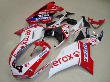 2007-2014 White Xerox Ducati Ducati 848 1098 1198 Motorcycle Fairing