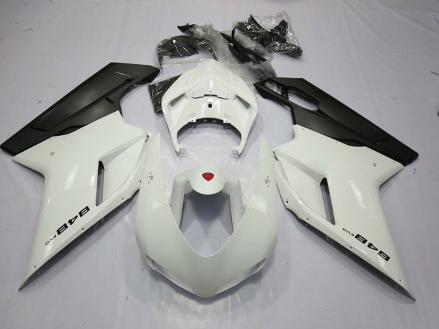 2007-2014 White and Black 848 Ducati Ducati 848 1098 1198 Motorcycle Fairing 2007-2014 White and Black 848 Ducati Ducati 848 1098 1198 Motorcycle Fairing