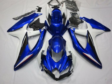 2008-2010 Blue Black and White Suzuki GSXR 600-750 Motorcycle Fairing