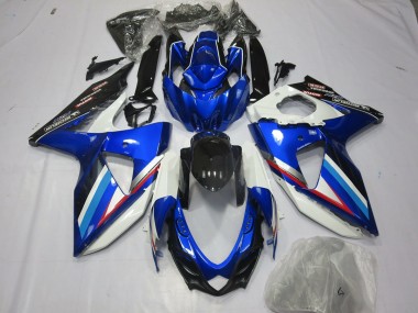 2008-2010 Blue White and Red Suzuki GSXR 600-750 Motorcycle Fairing
