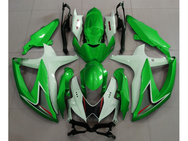 2008-2010 Gloss Green & White Suzuki GSXR 600-750 Motorcycle Fairing 2008-2010 Gloss Green & White Suzuki GSXR 600-750 Motorcycle Fairing