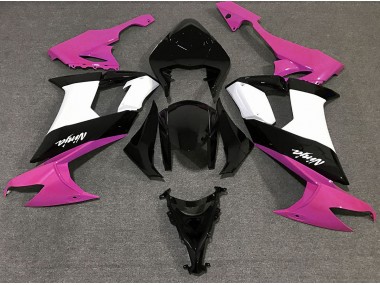2008-2010 Gloss Pink Black and White Kawasaki ZX10R Motorcycle Fairing