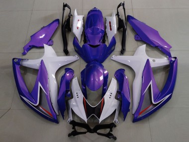 2008-2010 Gloss Purple & White Suzuki GSXR 600-750 Motorcycle Fairing