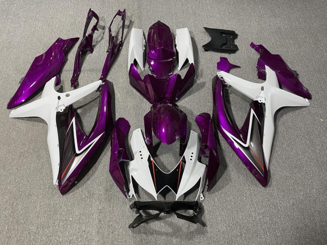 2008-2010 Gloss Purple and White Suzuki GSXR 600-750 Motorcycle Fairing