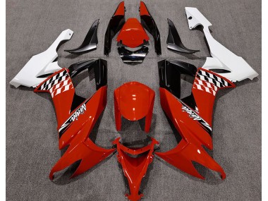 2008-2010 Gloss Red and White Kawasaki ZX10R Motorcycle Fairing
