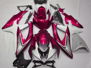 2008-2010 Gloss Red and White Suzuki GSXR 600-750 Motorcycle Fairing