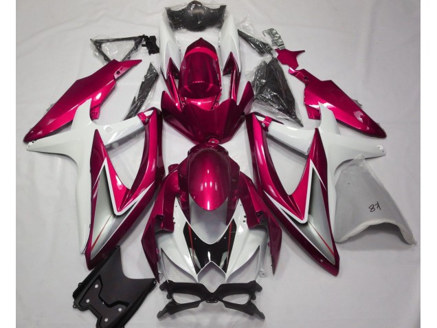 2008-2010 Gloss Red and White Suzuki GSXR 600-750 Motorcycle Fairing 2008-2010 Gloss Red and White Suzuki GSXR 600-750 Motorcycle Fairing