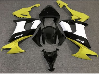 2008-2010 Gloss Yellow Black and White Kawasaki ZX10R Motorcycle Fairing