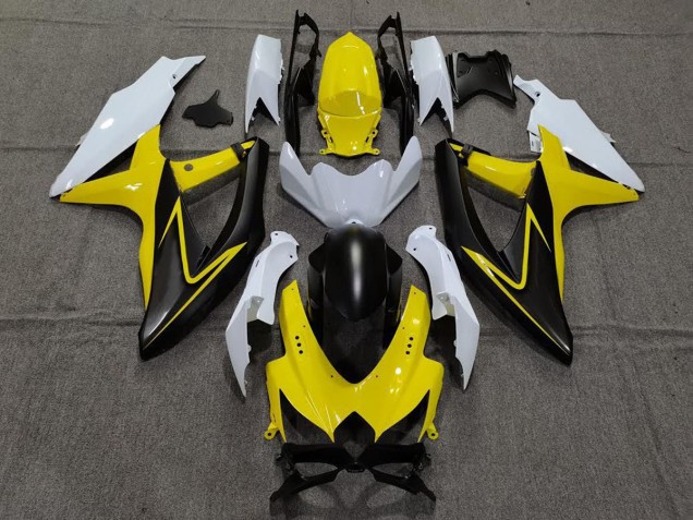 2008-2010 Gloss Yellow and White Suzuki GSXR 600-750 Motorcycle Fairing 2008-2010 Gloss Yellow and White Suzuki GSXR 600-750 Motorcycle Fairing