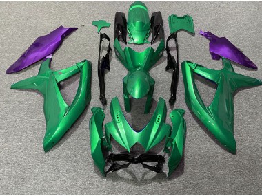 2008-2010 Green and Purple Suzuki GSXR 600-750 Motorcycle Fairing