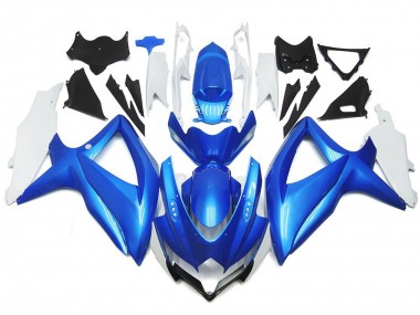 2008-2010 Light Blue and White Custom Style Suzuki GSXR 600-750 Motorcycle Fairing