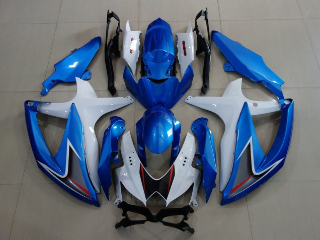 2008-2010 Metallic Blue & White Suzuki GSXR 600-750 Motorcycle Fairing 2008-2010 Metallic Blue & White Suzuki GSXR 600-750 Motorcycle Fairing