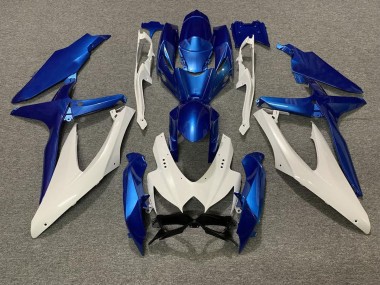 2008-2010 Pearl Blue and White Suzuki GSXR 600-750 Motorcycle Fairing