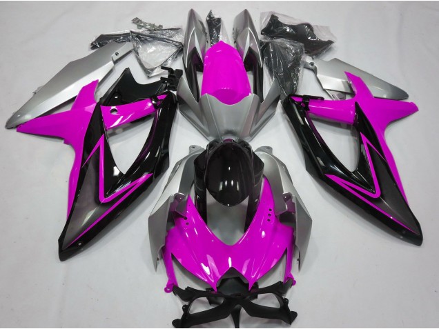 2008-2010 Pink and Silver Suzuki GSXR 600-750 Motorcycle Fairing 2008-2010 Pink and Silver Suzuki GSXR 600-750 Motorcycle Fairing