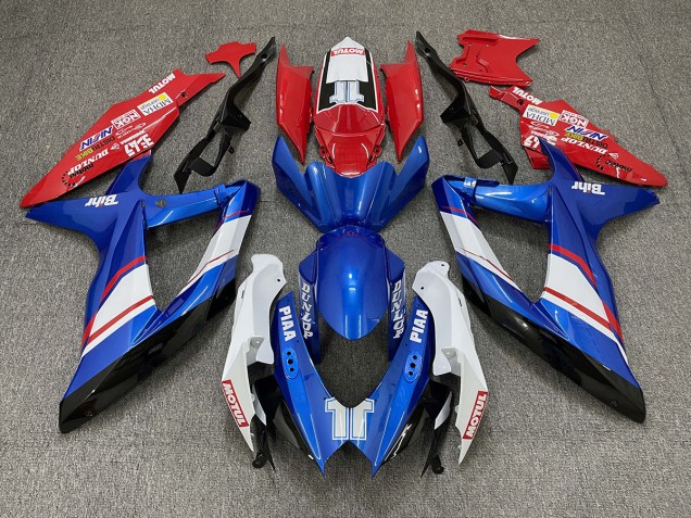 2008-2010 Red Blue and White Gloss Custom Style Suzuki GSXR 600-750 Motorcycle Fairing 2008-2010 Red Blue and White Gloss Custom Style Suzuki GSXR 600-750 Motorcycle Fairing
