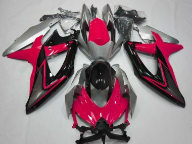2008-2010 Red and Silver Suzuki GSXR 600-750 Motorcycle Fairing