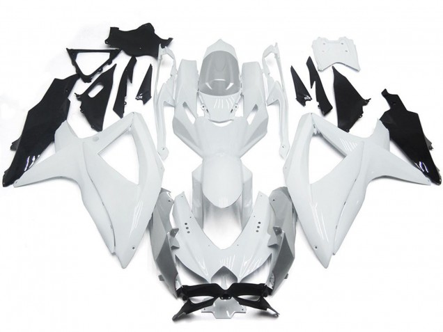 2008-2010 Shining Gloss White With Silver Suzuki GSXR 600-750 Motorcycle Fairing 2008-2010 Shining Gloss White With Silver Suzuki GSXR 600-750 Motorcycle Fairing