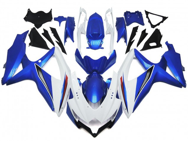 2008-2010 Shining Gloss White With Silver and blue Suzuki GSXR 600-750 Motorcycle Fairing 2008-2010 Shining Gloss White With Silver and blue Suzuki GSXR 600-750 Motorcycle Fairing