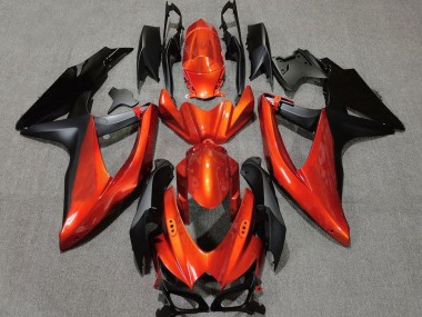 2008-2010 Vibrant Orange in Black Suzuki GSXR 600-750 Motorcycle Fairing
