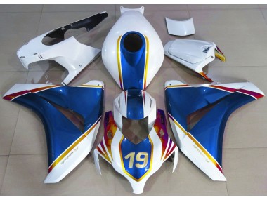 2008-2011 Gloss Blue and White Honda CBR1000RR Motorcycle Fairing