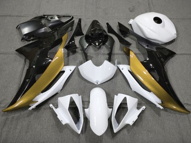 2008-2016 Custom Gold Black and White Yamaha R6 Motorcycle Fairing