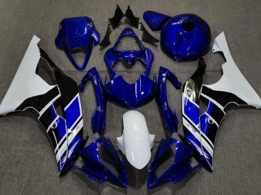 2008-2016 Dark Blue and White Custom Yamaha R6 Motorcycle Fairing