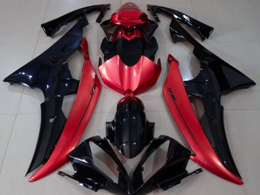 2008-2016 Gloss Black & Candy Red Yamaha R6 Motorcycle Fairing