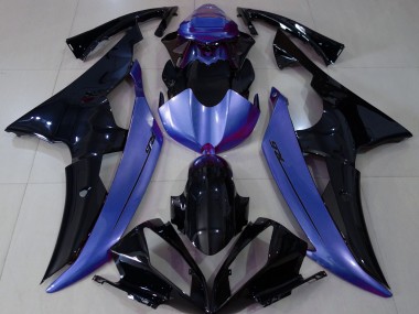 2008-2016 Gloss Black & Light Blue Yamaha R6 Motorcycle Fairing